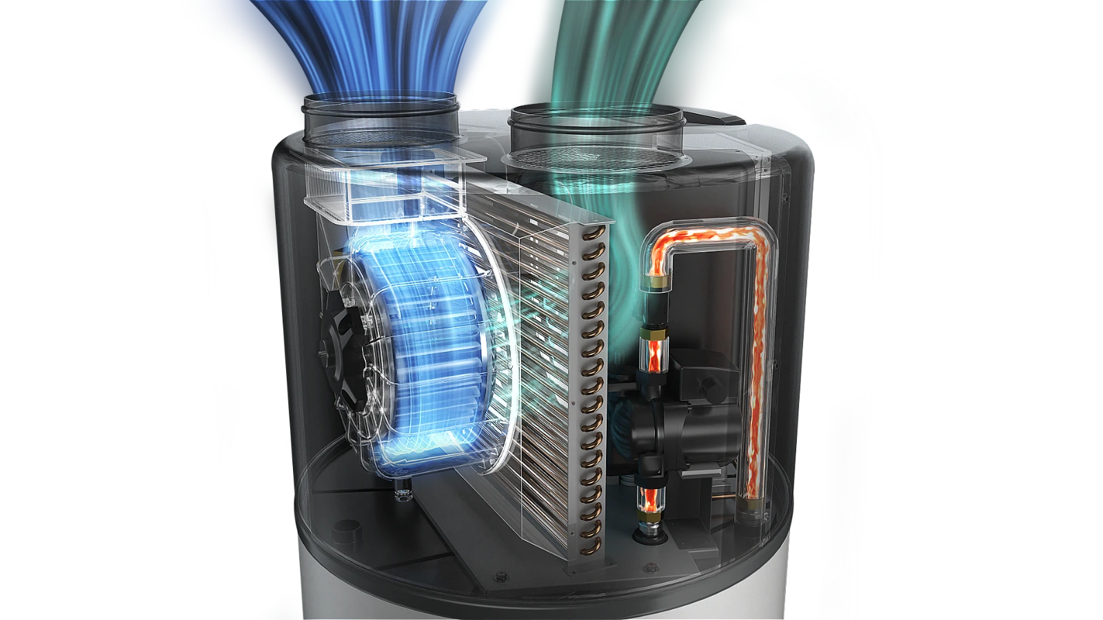 The Vertex Cyl — heat pump over the store